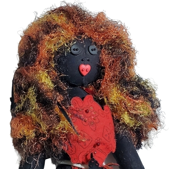 Exotic Tribal African American handmade Black Americana doll with stand - Picture 2 of 12